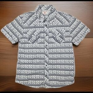 True Religion Monochrome Patterned Button-Down Shirt